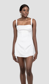 SATIN VINTAGE CREME MINIKLEID